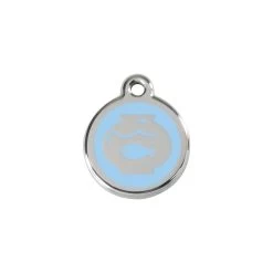 Red Dingo Stainless Steel Engraved Cat Tag Fish Bowl Light Blue