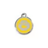 Red Dingo Stainless Steel Engraved Cat Tag Fish Bowl Yellow -Pet Cat Supplies Store 01 FB YE SM