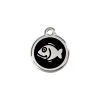 Red Dingo Stainless Steel Engraved Cat Tag Fish Black -Pet Cat Supplies Store 01 FI BB SM