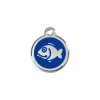 Red Dingo Stainless Steel Engraved Cat Tag Fish Navy -Pet Cat Supplies Store 01 FI DB SM
