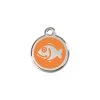 Red Dingo Stainless Steel Engraved Cat Tag Fish Orange -Pet Cat Supplies Store 01 FI OR SM