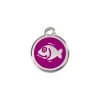 Red Dingo Stainless Steel Engraved Cat Tag Fish Purple -Pet Cat Supplies Store 01 FI PU SM