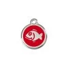Red Dingo Stainless Steel Engraved Cat Tag Fish Red -Pet Cat Supplies Store 01 FI RE SM