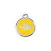 Red Dingo Stainless Steel Engraved Cat Tag Fish Yellow -Pet Cat Supplies Store 01 FI YE SM