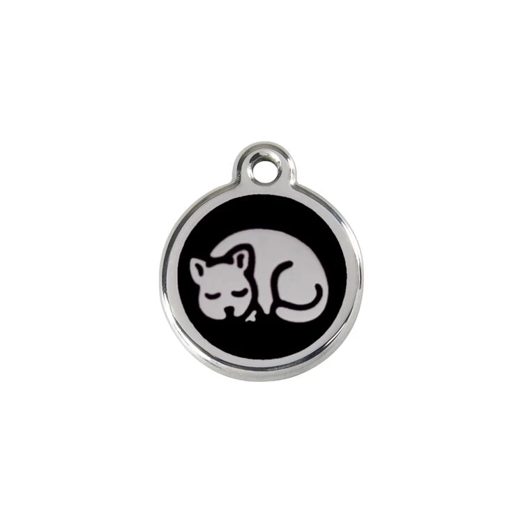 Red Dingo Stainless Steel Engraved Cat Tag Kitten Black 3 Red Dingo Stainless Steel Engraved Cat Tag Kitten Black
