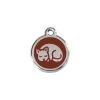 Red Dingo Stainless Steel Engraved Cat Tag Kitten Brown -Pet Cat Supplies Store 01 KT BR SM