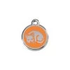 Red Dingo Stainless Steel Engraved Cat Tag Kitten Orange -Pet Cat Supplies Store 01 KT OR SM