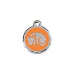 Red Dingo Stainless Steel Engraved Cat Tag Kitten Orange