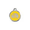 Red Dingo Stainless Steel Engraved Cat Tag Kitten Yellow -Pet Cat Supplies Store 01 KT YE SM