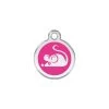 Red Dingo Stainless Steel Engraved Cat Tag Mouse Hot Pink -Pet Cat Supplies Store 01 MS HP SM