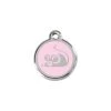 Red Dingo Stainless Steel Engraved Cat Tag Mouse Pink -Pet Cat Supplies Store 01 MS PK SM