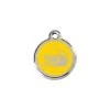 Red Dingo Stainless Steel Engraved Cat Tag Mouse Yellow -Pet Cat Supplies Store 01 MS YE SM