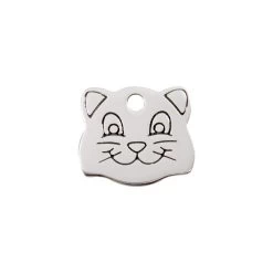 Red Dingo Stainless Steel Engraved Cat Tag Cat Face
