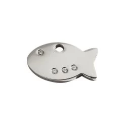 Red Dingo Diamante Engraved Cat Tag Fish