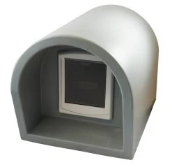 Mr Snugs KatDen Outdoor Cat Kennel/Shelter - Light Grey (Various Options) -Pet Cat Supplies Store 1231022044 kat den light grey with door