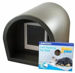 Mr Snugs KatDen Outdoor Cat Kennel/Shelter - Dark Grey (Various Options) -Pet Cat Supplies Store 1231022045 kat den dark grey petpad26do