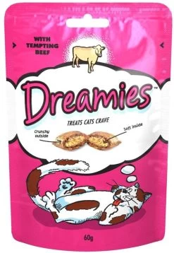 8 X Dreamies Cat Treats With Beef 60g