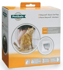 PetSafe Staywell Classic Manual 4 Way Locking Cat Flap White -Pet Cat Supplies Store 2048