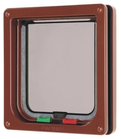 Cat Mate 4 Way Lockable Cat Flap Brown