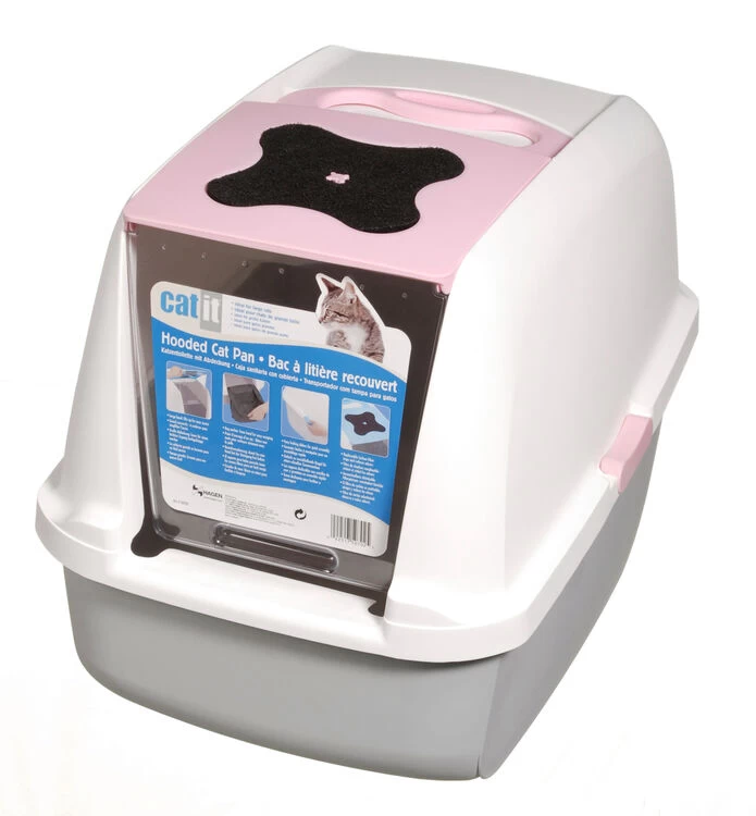 Catit Hooded Cat Litter Tray Pink 3 Catit Hooded Cat Litter Tray Pink