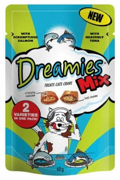 Dreamies Cat Treats Mix With Salmon & Tuna - 60g