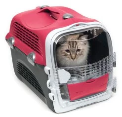 Catit Cabrio Cat Carrier In Cherry Red