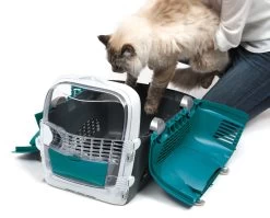 Catit Cabrio Carrier Turquoise -Pet Cat Supplies Store 41371 cabrio turquoise with cat