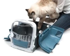 Catit Cabrio Cat Carrier Blue-Grey 9 Catit Cabrio Cat Carrier Blue-Grey -Pet Cat Supplies Store 41372 cabrio blue gray with cat