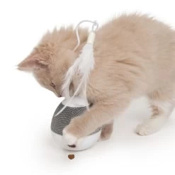 Catit Pixi Spinner Electronic Cat Toy White & Grey -Pet Cat Supplies Store 43145 catit pixi spinner kitten treat silver