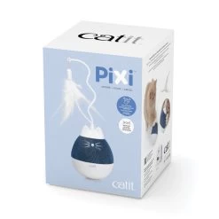 Catit Pixi Spinner Electronic Cat Toy White & Blue 15 Catit Pixi Spinner Electronic Cat Toy White & Blue -Pet Cat Supplies Store 43146 catit pixi spinner blue packaging