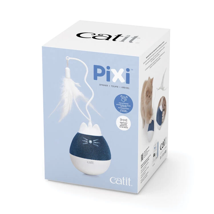 Catit Pixi Spinner Electronic Cat Toy White & Blue 9 Catit Pixi Spinner Electronic Cat Toy White & Blue - Image 7