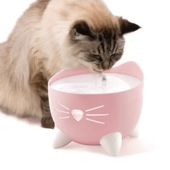 Catit Pixi Cat Water Fountain Light Pink -Pet Cat Supplies Store 43716 catit pixi fountain pink cat drinking 1