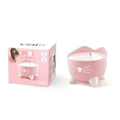 Catit Pixi Cat Water Fountain Light Pink -Pet Cat Supplies Store 43716 catit pixi fountain pink fountain and packaging