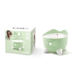 Catit Pixi Cat Water Fountain Mint Green -Pet Cat Supplies Store 43718 catit pixi fountain green fountain and packaging