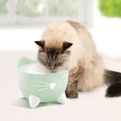 Catit Pixi Cat Water Fountain Mint Green -Pet Cat Supplies Store 43718 catit pixi fountain green lifestyle