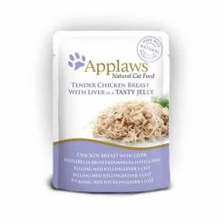 16 X Applaws Cat Pouch Chicken With Liver In Jelly 70g