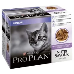 40 X Purina Pro Plan Cat Nutrisavour Junior With Turkey In Gravy 85g
