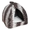 Rosewood 40 Winks Pyramid Cat Snuggle Bed Grey & Cream -Pet Cat Supplies Store 59635
