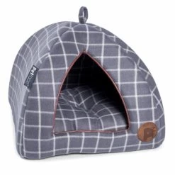 Petface Grey Window Pane Check Cat Igloo -Pet Cat Supplies Store 5aa7e480daa5e9.03988142