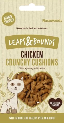 12 X Rosewood Leaps & Bounds Chicken Crunchy Cushions 60g