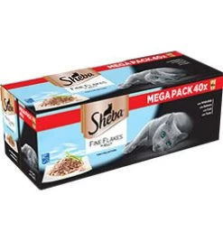 40 X 85g Sheba Pouch Fine Flakes Fish Collection In Jelly