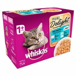 Whiskas 1+ Cat Pouches Pure Delight Fish Selection In Jelly