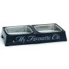 Designed By Lotte Melamine Double Diner My Favourite Cat Bowl Grey -Pet Cat Supplies Store 64885