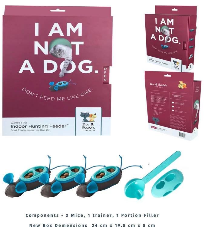 Doc & Phoebe Indoor Hunting Feeder 3 Mice Kit For Cats 3 Doc & Phoebe Indoor Hunting Feeder 3 Mice Kit For Cats