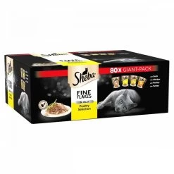 SHEBA Fine Flakes Cat Pouches Poultry Collection In Jelly 80x85g