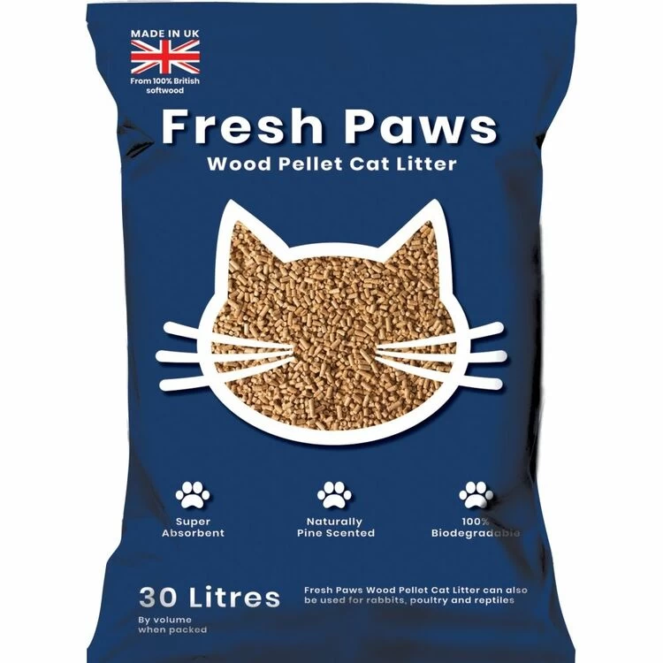 Fresh Paws Wood Pellet Cat Litter 30 Litres 3 Fresh Paws Wood Pellet Cat Litter 30 Litres