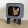 Rosewood Charcoal Felt Cat Snug Stool -Pet Cat Supplies Store Cat 1