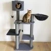 Rosewood Charcoal Felt Triple Scratcher Cat Tower -Pet Cat Supplies Store Cat 9