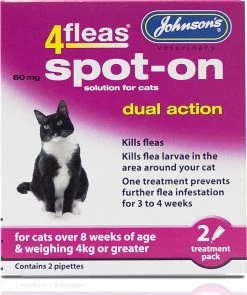 Johnson's 4fleas Spot-On Dual Action For Cats Over 4kg - 2 Treatments