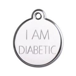 Red Dingo Stainless Steel Engraved Cat Tag Kitten Hot Pink -Pet Cat Supplies Store TAG3 I AM DIABETIC 3